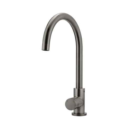 Meir Round Gooseneck Kitchen Mixer Tap with Pinless Handle
