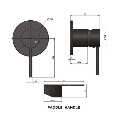 Meir Round Wall Mixer Paddle Handle