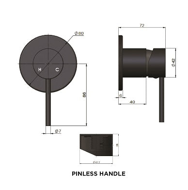 Meir Round Wall Mixer Pinless Handle