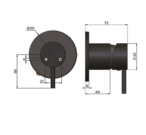 Meir Round Wall Mixer Short Pin–lever