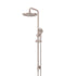 Meir Round Combination Shower Rail, 200mm Rose, Three Function Hand Shower