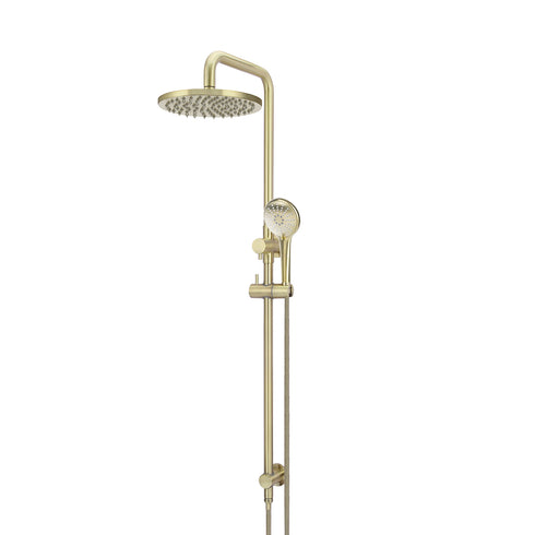 Meir Round Combination Shower Rail, 200mm Rose, Three Function Hand Shower