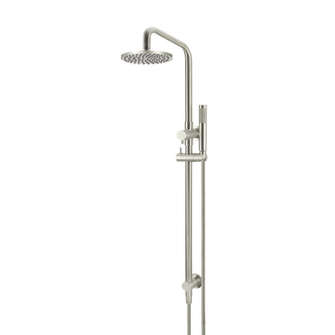 Meir Round Combination Shower Rail, 200mm Rose, Single Function Hand Shower