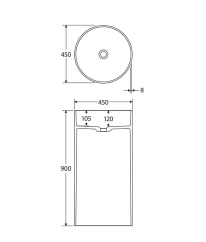 Fienza Minka Pedestal Freestanding Basin