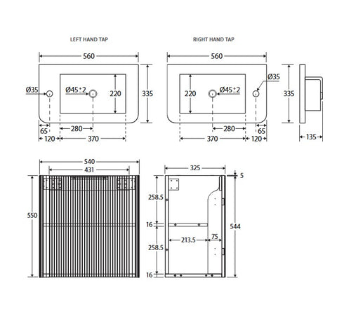 Fienza Minka Mini 550mm Wall Hung Vanity