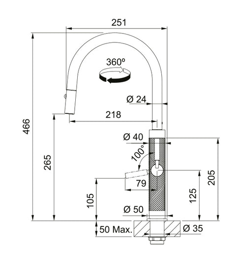 Franke Mythos Masterpiece Pullout Sink Mixer