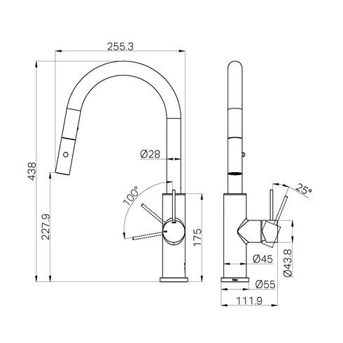 Nero Mecca Smart Sensor Pull Out Kitchen Mixer
