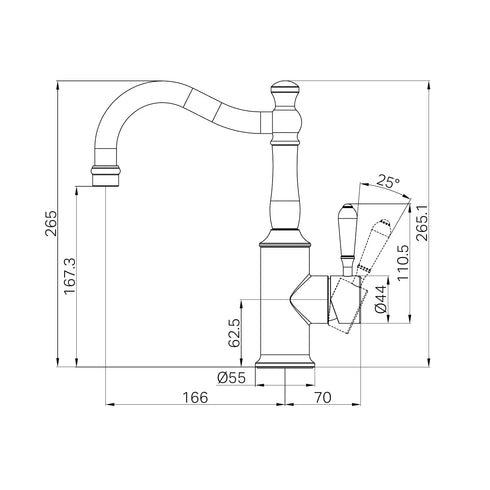 Nero York Basin Mixer Hook Spout