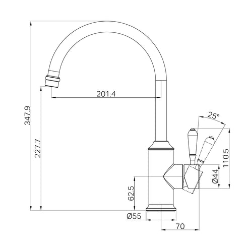 Nero York Kitchen Mixer Gooseneck Spout