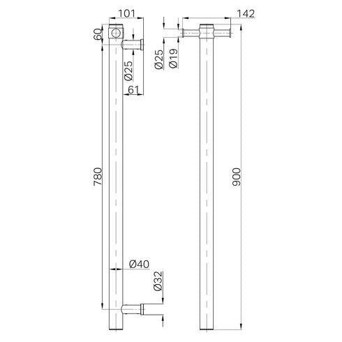 Nero Mecca 12V Vertical Heated Towel Rail