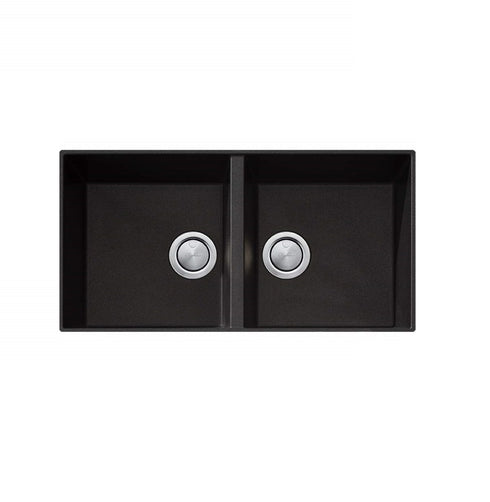 Oliveri Santorini Black Double Bowl Undermount Sink
