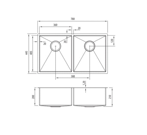 Oliveri Spectra Double Bowl Gunmetal Sink