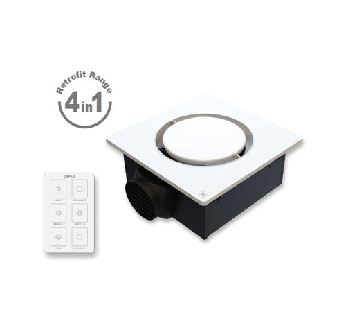 Domus Orbis Retrofit 4 in 1 Bathroom Heater with Exhaust Fan and LED Light