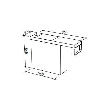 Timberline Oscar 800 Top 540 Cabinet Wall Hung Vanity
