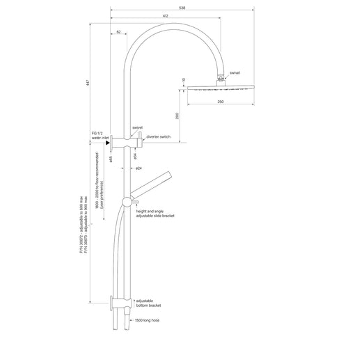 Faucet Strommen Pegasi Dual Shower Micro Curved