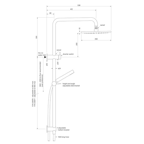 Faucet Strommen Pegasi Dual Shower Square Micro