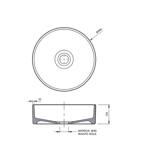 Robert Gordon Clay 350 Ceramic Above Counter Round Basin