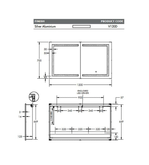 Remer Vera Led Shaving Cabinet Bathroom Mirror