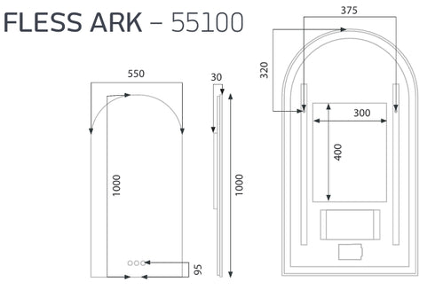 Radiant ARK Fless Frameless LED Mirror