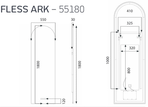 Radiant ARK Fless Frameless LED Mirror