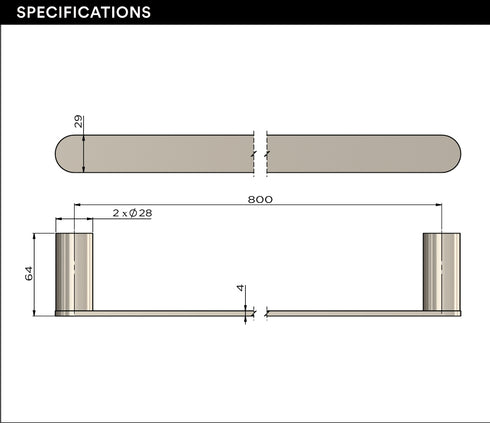 Meir Curvaé Single Towel Rail