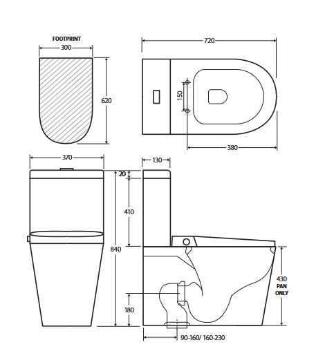 Fienza Sona Back to Wall Smart Bidet Toilet Suite