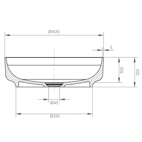 Synergii Solid Surface 400 Above Counter Basin