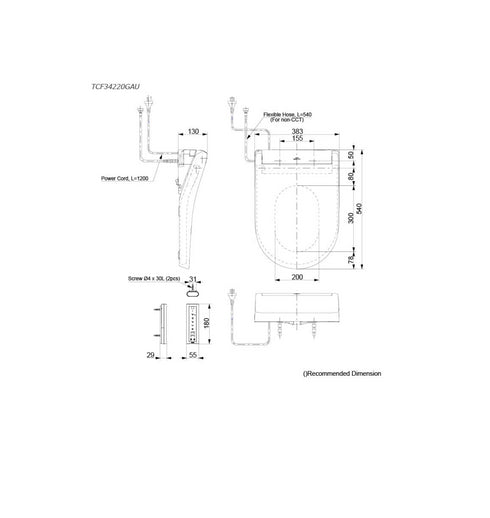 Toto Basic Plus Toilet with Remote Washlet S5