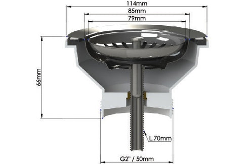 Turner Hastings Sink Basket Waste 90 x 50mm