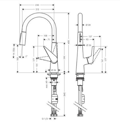 Hansgrohe Talis M51 Pullout Sink Mixer 200