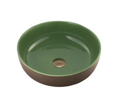 Terzofoco Natural Earth and Sage Green Above Counter Basin