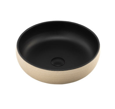 Terzofoco Light Earth and Matte Black Above Counter Basin