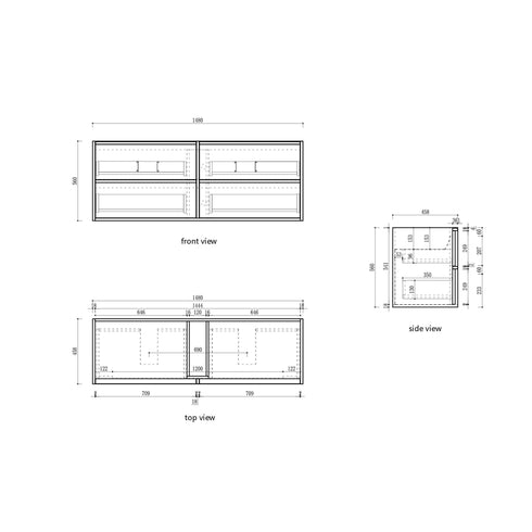Aulic Venetta Flutted Wall Hung Vanity