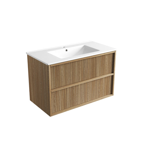 Aulic Venetta Flutted Wall Hung Vanity