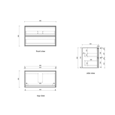 Aulic Venetta Flutted Wall Hung Vanity