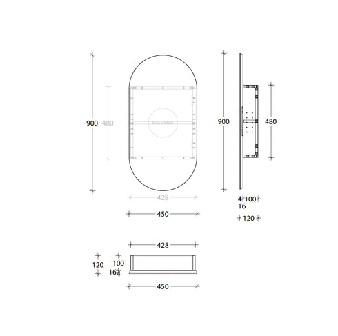 ADP Pill Mirrored Shaving Cabinet