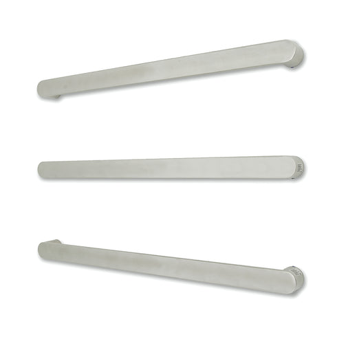 Radiant Single Flat Faced Bar With Curved Fixing Arm 800mm Mirror Polished