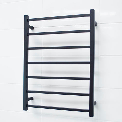 Radiant Heated Square Ladder 600 x 800mm Matt Black