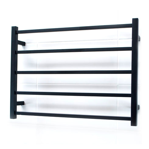 Radiant Heated Square Ladder 750 x 550mm Matt Black