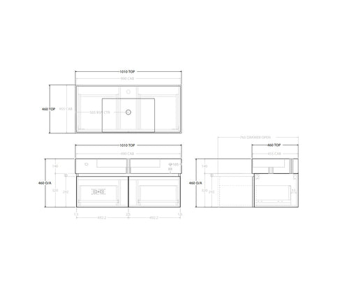 ADP Capri 1000mm Wall Hung Vanity
