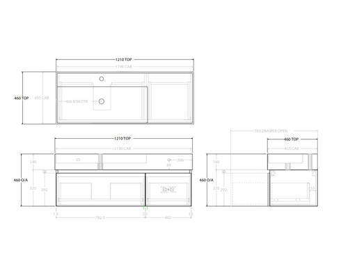 ADP Capri 1200mm Wall Hung Vanity