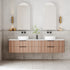 Gravity Natural Walnut Curved Wall Hung Vanity