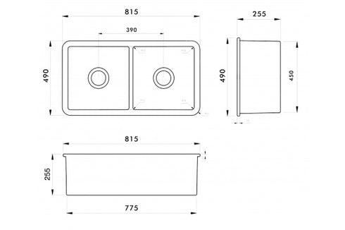 Cuisine 81 x 49 Double Bowl Fire Clay Butler Sink