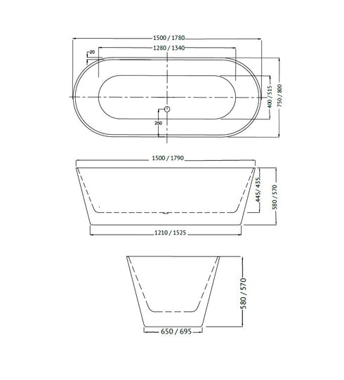 Decina Elinea Oval Freestanding Bath
