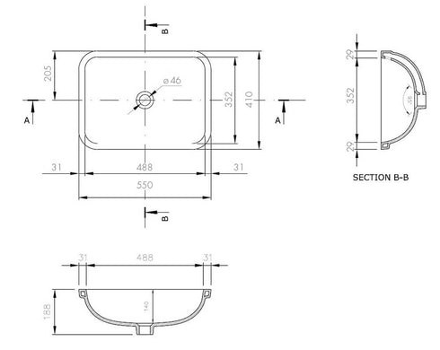 Fino 55 Undercounter Basin