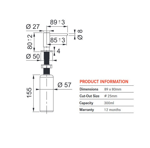 Franke Atlas Bench Soap Dispenser