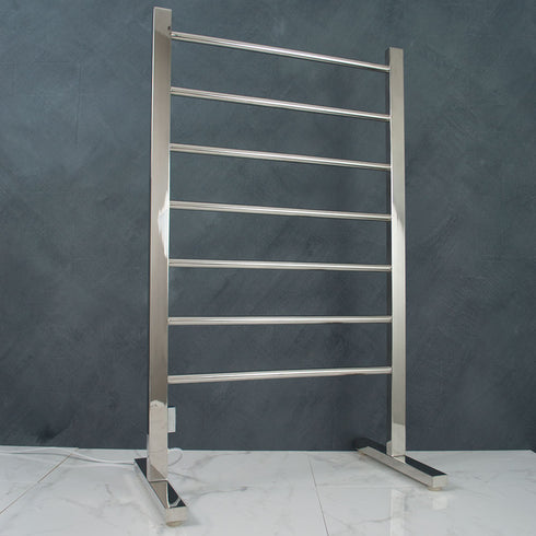 Radiant Heated Floor-standing Towel Rail 600 x 1000mm Mirror Polished