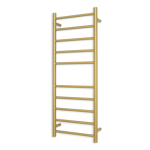 Radiant Heated Round Ladder 430 x 1100mm Brushed Gold