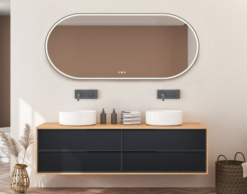 Radiant KÄPSEL Aura 1500mm Brushed Nickel LED Mirror