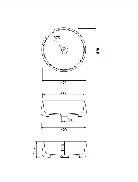 Hyde 40 Above Counter Basin